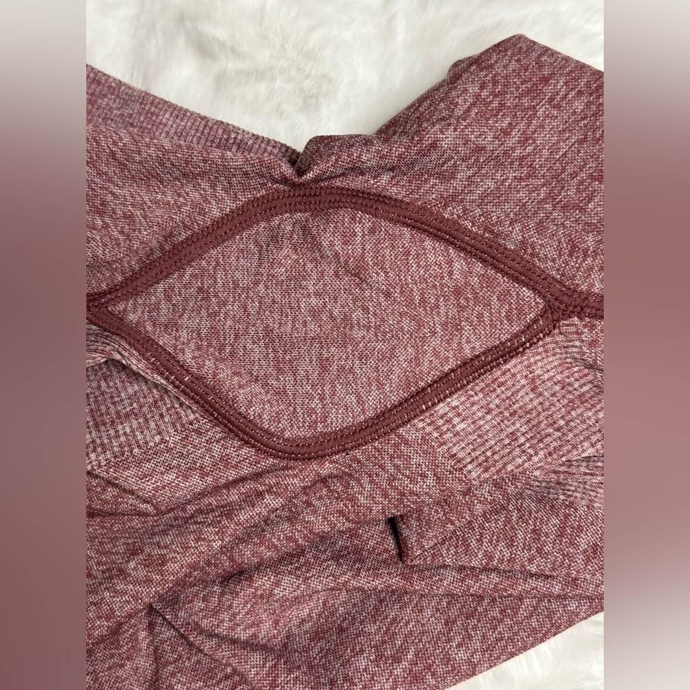 NWOT Victoria's Secret Pink Seamless tight Burgundy Marl - Picture 7 of 7